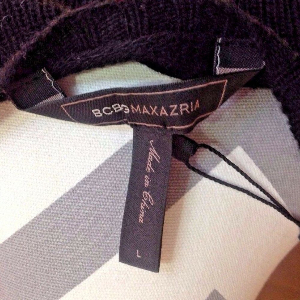 NWT! BCBG Maxazria "KERI" WOMEN'S BLACK STUDDED LONG SLEEVE KNIT SWEATER~Sz.L - Picture 5 of 8